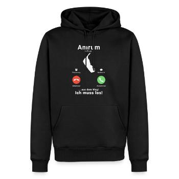 Ostfriesische Inseln - Amrum Anruf Call - Männer Premium Bio Hoodie - Schwarz - Vorne - Nico (187cm)