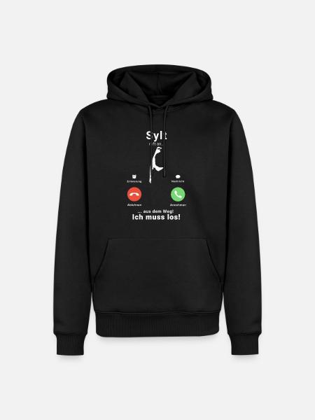 Sylt Anruf Calll Nordsee Urlaub - Männer Premium Bio Hoodie - Schwarz