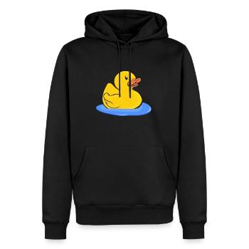 Badeente Gummiente - Männer Premium Bio Hoodie - Schwarz - Vorne - Nico (187cm)