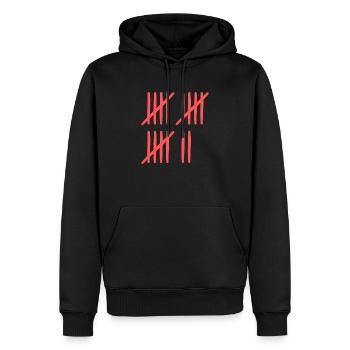 Strichliste 17 Jahre alt - Männer Premium Bio Hoodie - Schwarz - Vorne - Nico (187cm)