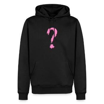 Question mark - Men’s Premium Organic Hoodie - black - Front - Nico (187cm)