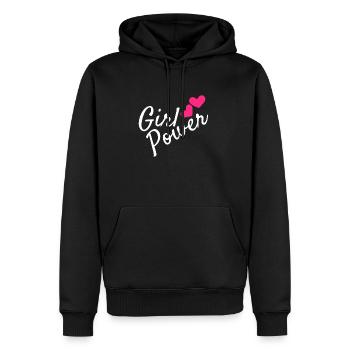 Girl Power - Männer Premium Bio Hoodie - Schwarz - Vorne - Nico (187cm)