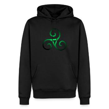 Triskele triple spiral celtic symbol - Men’s Premium Organic Hoodie - black - Front - Nico (187cm)