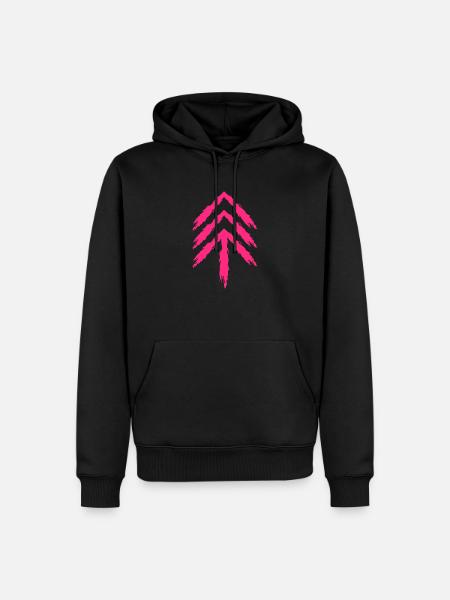 Up arrow pink - Men’s Premium Organic Hoodie - black