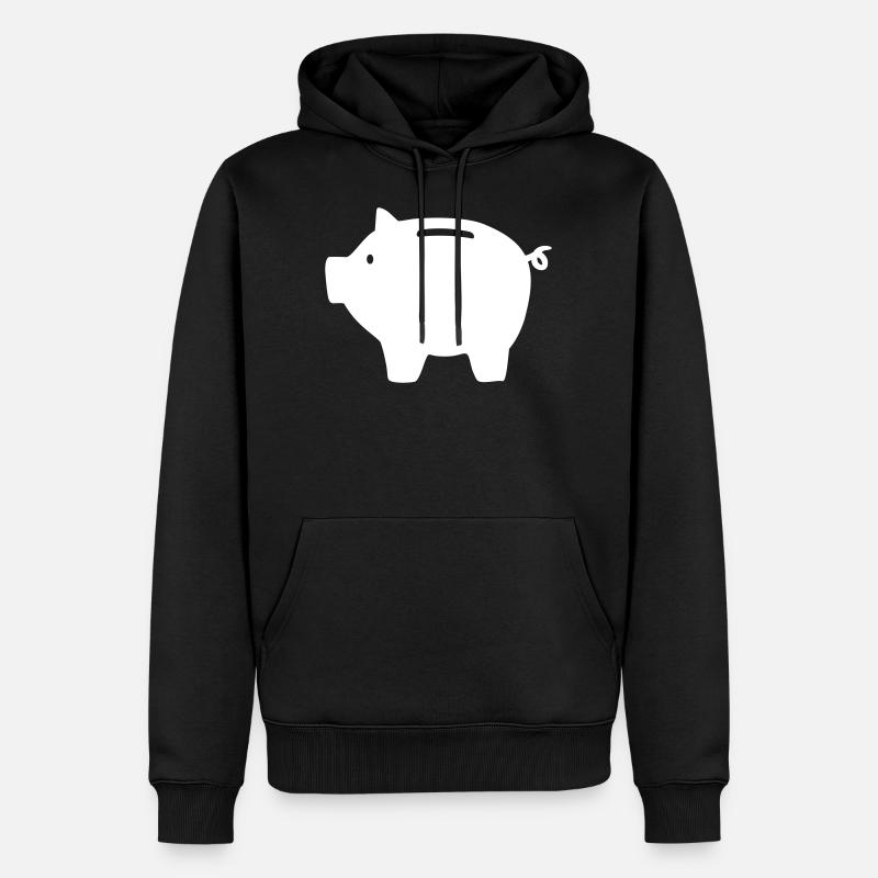 Sparschwein - Männer Premium Bio Hoodie - Schwarz
