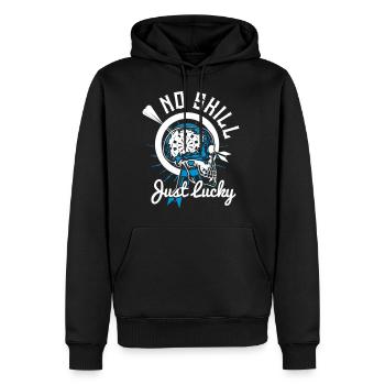 No skill Just Lucky - Männer Premium Bio Hoodie - Schwarz - Vorne - Nico (187cm)