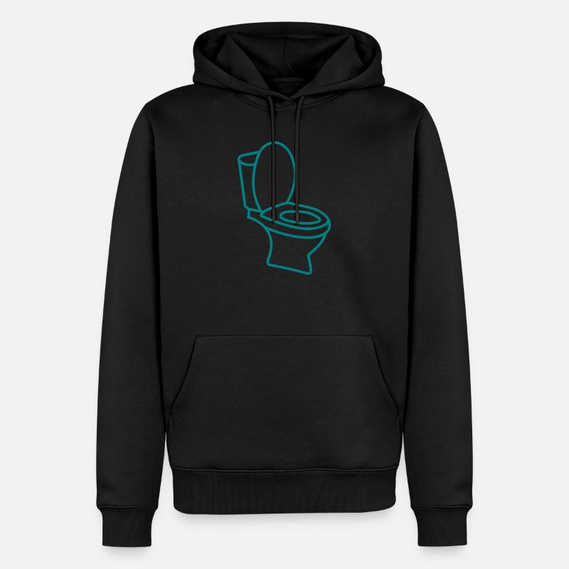 Klo WC Toilette - Männer Premium Bio Hoodie - Schwarz