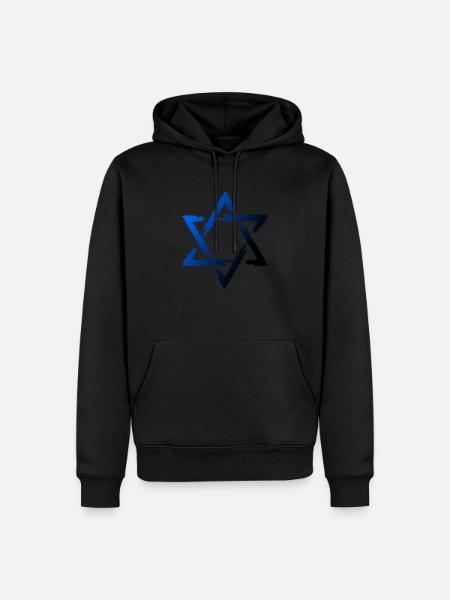 Davidstern Symbol - Männer Premium Bio Hoodie - Schwarz