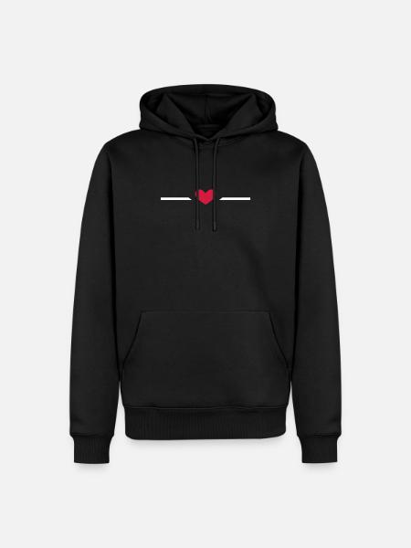 Line heart - Men’s Premium Organic Hoodie - black