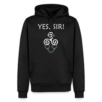 BDSM Oui Sir Triskele Menottes Sous-cadeau - Sweat à capuche Premium bio Homme - noir - Devant - Nico (187cm)
