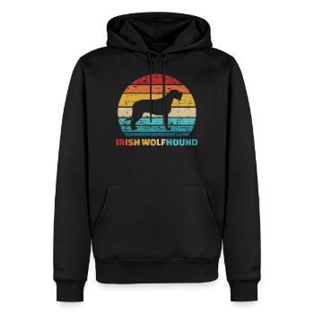 Irischer Wolfshund - Männer Premium Bio Hoodie - Schwarz - Vorne - Nico (187cm)