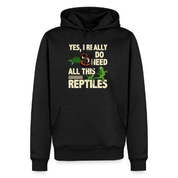 Gecko Eidechse - Männer Premium Bio Hoodie - Schwarz - Vorne - Nico (187cm)