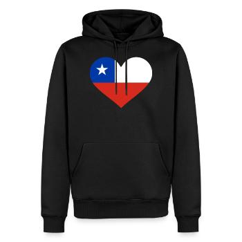 Chile - Männer Premium Bio Hoodie - Schwarz - Vorne - Nico (187cm)