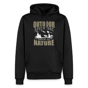 Aventure en plein air camping randonnée - Sweat à capuche Premium bio Homme - noir - Devant - Nico (187cm)