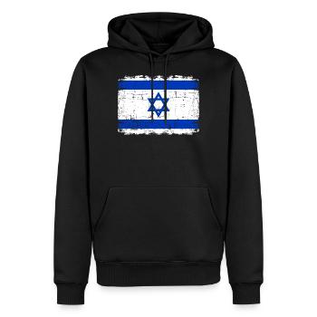 Israël - Sweat à capuche Premium bio Homme - noir - Devant - Nico (187cm)