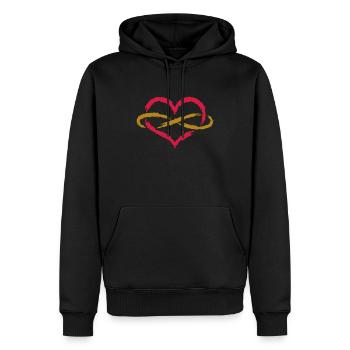 Herz Unendlich Endlos - Männer Premium Bio Hoodie - Schwarz - Vorne - Nico (187cm)