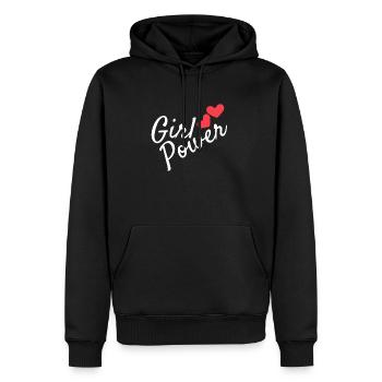 Girl power - Sweat à capuche Premium bio Homme - noir - Devant - Nico (187cm)
