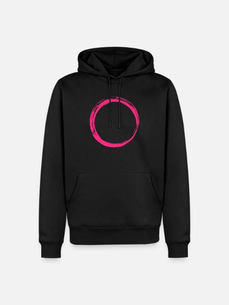 Circle Symbol Design Pink - Men’s Premium Organic Hoodie - black