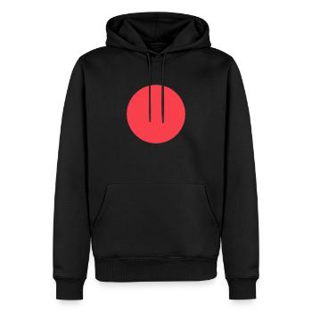 Kreis Rot - Männer Premium Bio Hoodie - Schwarz - Vorne - Nico (187cm)