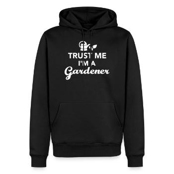 Jardinier - Sweat à capuche Premium bio Homme - noir - Devant - Nico (187cm)