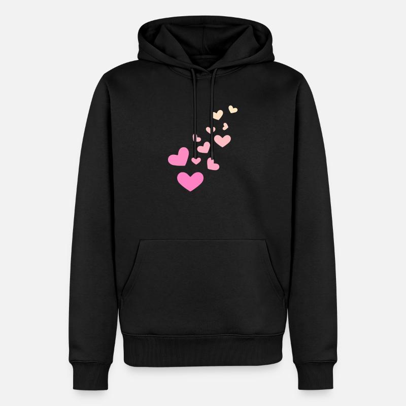 Herzchen Herz - Männer Premium Bio Hoodie - Schwarz