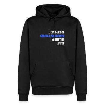 Eat Sleep Handstand Repeat - Turnen Gymnastik - Männer Premium Bio Hoodie - Schwarz - Vorne - Nico (187cm)