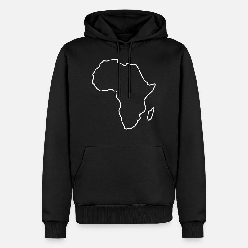 Afrique carte continent - Sweat à capuche Premium bio Homme - noir