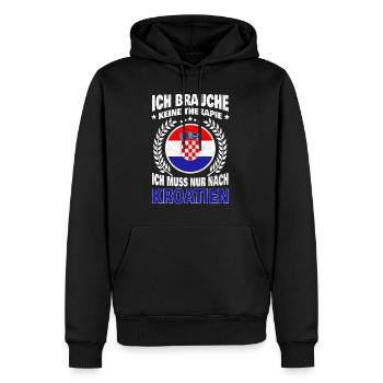 Kroatien Urlaub Reise Meer Spruch - Männer Premium Bio Hoodie - Schwarz - Vorne - Nico (187cm)