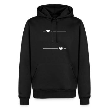 Linie Herz Strich Ornament - Männer Premium Bio Hoodie - Schwarz - Vorne - Nico (187cm)