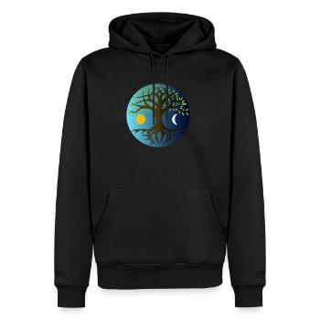 Yggdrasyl Weltenbaum Weltenesche Mimameid Lärad - Männer Premium Bio Hoodie - Schwarz - Vorne - Nico (187cm)