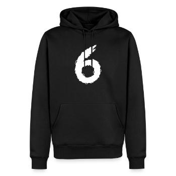 Numéro 6 - Sweat à capuche Premium bio Homme - noir - Devant - Nico (187cm)