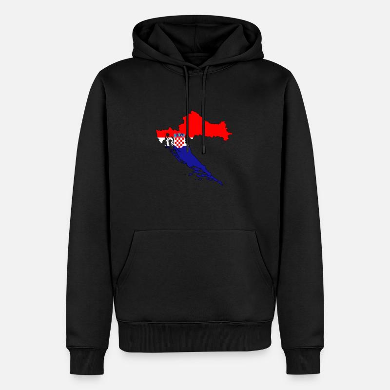 Croatie drapeau carte voyage vacances - Sweat à capuche Premium bio Homme - noir