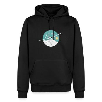 Planeurs Planeurs Planeurs - Sweat à capuche Premium bio Homme - noir - Devant - Nico (187cm)
