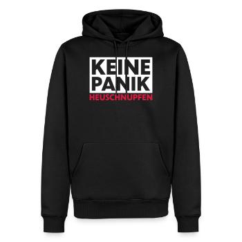Keine Panik Heuschnupfen - Männer Premium Bio Hoodie - Schwarz - Vorne - Nico (187cm)
