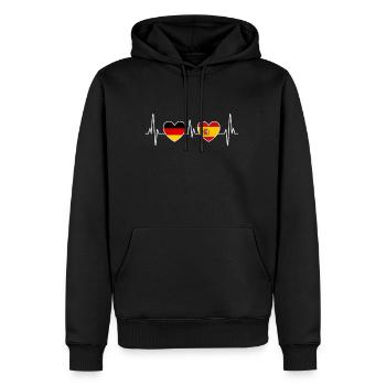 Spain and Germany heartbeat EKG trip - Men’s Premium Organic Hoodie - black - Front - Nico (187cm)