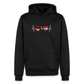 Croatie Allemagne Herzschlag EKG - voyage - Sweat à capuche Premium bio Homme - noir - Devant - Nico (187cm)