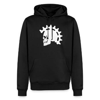 Vélo, vélo de course, VTT, hommes, crâne, cadeau - Sweat à capuche Premium bio Homme - noir - Devant - Nico (187cm)