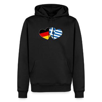 La Grèce et l'Allemagne cœur de vacances en Crète - Sweat à capuche Premium bio Homme - noir - Devant - Nico (187cm)