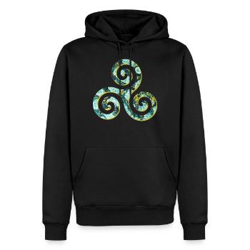 symbole celtique 1 triskele e 241 - Sweat à capuche Premium bio Homme - noir - Devant - Nico (187cm)