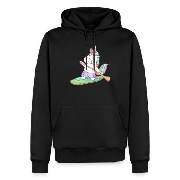 Stand up paddler stand up paddling unicorn licorne - Sweat à capuche Premium bio Homme - noir - Devant - Nico (187cm)