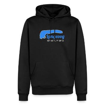 Langeoog Koordinaten Nordsee Insel Urlaub - Männer Premium Bio Hoodie - Schwarz - Vorne - Nico (187cm)