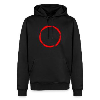 Cercle symbole cercle rot brosse - Sweat à capuche Premium bio Homme - noir - Devant - Nico (187cm)