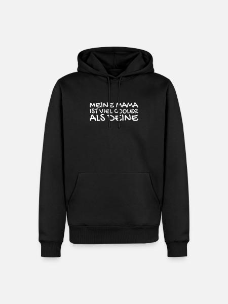Meine Mama Spruch lustig - Männer Premium Bio Hoodie - Schwarz