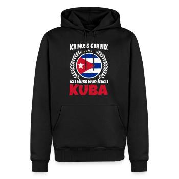 Je n’ai rien à faire - Je dois juste aller à Cuba - Sweat à capuche Premium bio Homme - noir - Devant - Nico (187cm)