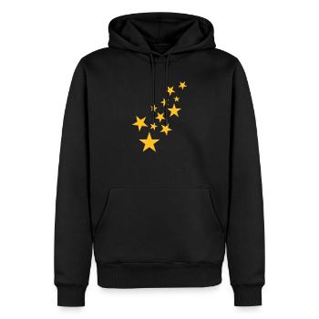 Modèle astérisque symbole étoile - Sweat à capuche Premium bio Homme - noir - Devant - Nico (187cm)