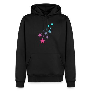 Modèle astérisque symbole étoile - Sweat à capuche Premium bio Homme - noir - Devant - Nico (187cm)