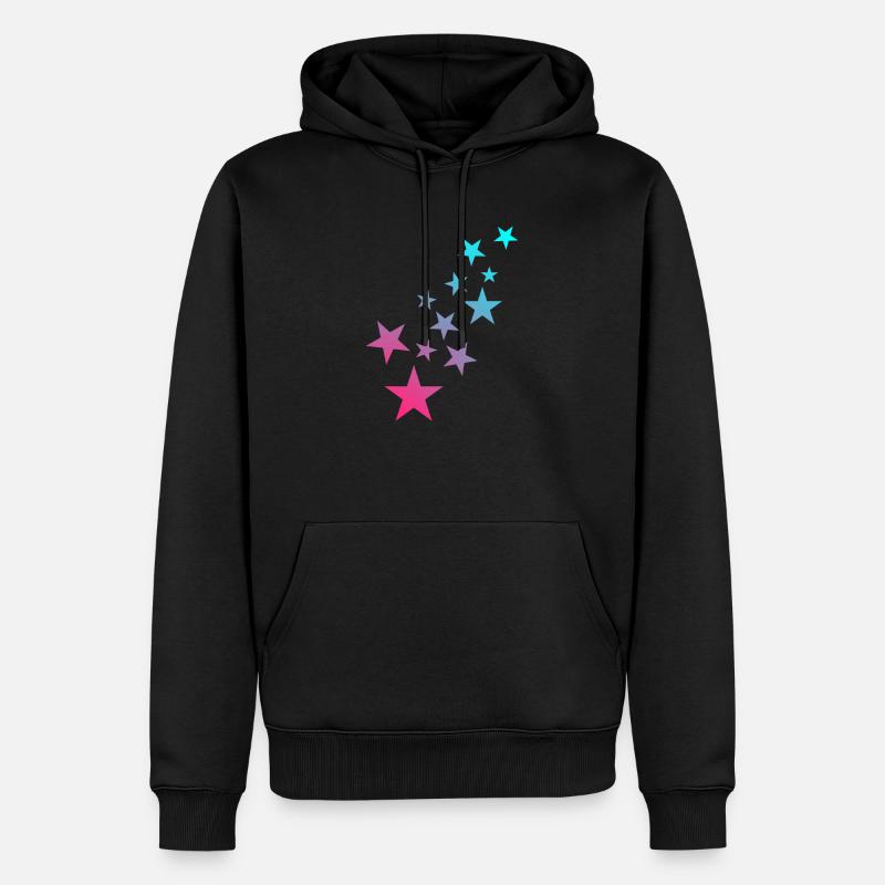 Stern Symbol Sternchen Muster - Männer Premium Bio Hoodie - Schwarz