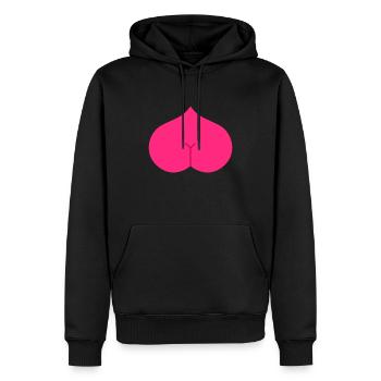 Ass heart butt - Men’s Premium Organic Hoodie - black - Front - Nico (187cm)