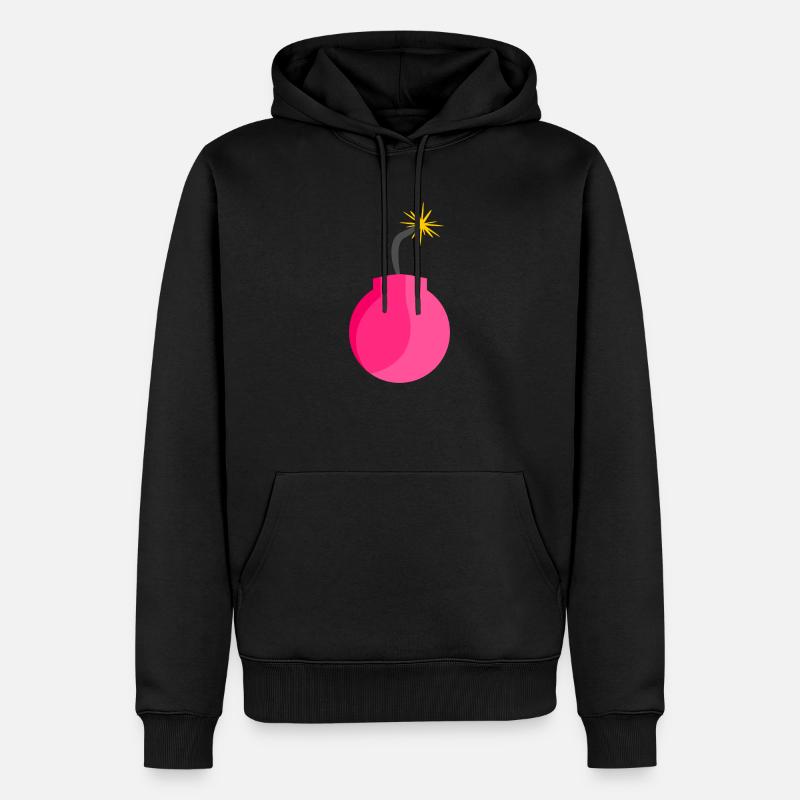 Icône de bombe rose - Sweat à capuche Premium bio Homme - noir