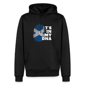 C'est dans mon ADN Ecosse d'origine écossaise - Sweat à capuche Premium bio Homme - noir - Devant - Nico (187cm)